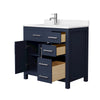 Custom image for Dark Blue with Brushed Nickel Trim / Carrara Cultured Marble / No Mirror