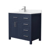 Custom image for Dark Blue with Brushed Nickel Trim / Carrara Cultured Marble / No Mirror