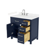 Custom image for Dark Blue with Brushed Nickel Trim / Carrara Cultured Marble / No Mirror