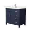Custom image for Dark Blue with Brushed Nickel Trim / Giotto Quartz / No Mirror