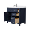 Custom image for Dark Blue with Brushed Nickel Trim / White Cultured Marble / No Mirror