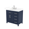 Custom image for Dark Blue with Brushed Nickel Trim / White Cultured Marble / No Mirror