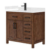 Custom image for Dark Walnut with Matte Black Trim / Carrara Cultured Marble / No Mirror