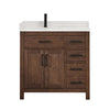 Custom image for Dark Walnut with Matte Black Trim / Giotto Quartz / No Mirror
