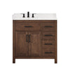 Custom image for Dark Walnut with Matte Black Trim / White Cultured Marble / No Mirror