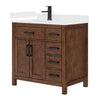 Custom image for Dark Walnut with Matte Black Trim / White Quartz / No Mirror