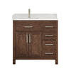 Custom image for Dark Walnut with Brushed Nickel Trim / Carrara Cultured Marble / No Mirror