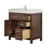 Custom image for Dark Walnut with Brushed Nickel Trim / Carrara Cultured Marble / No Mirror