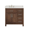 Custom image for Dark Walnut with Brushed Nickel Trim / Carrara Cultured Marble / No Mirror