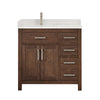 Custom image for Dark Walnut with Brushed Nickel Trim / Giotto Quartz / No Mirror