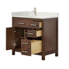 Custom image for Dark Walnut with Brushed Nickel Trim / Giotto Quartz / No Mirror