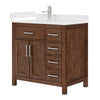 Custom image for Dark Walnut with Brushed Nickel Trim / Giotto Quartz / No Mirror