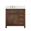 Custom image for Dark Walnut with Brushed Nickel Trim / White Cultured Marble / No Mirror