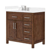 Custom image for Dark Walnut with Brushed Nickel Trim / White Cultured Marble / No Mirror