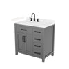 Custom image for Dark Gray with Matte Black Trim / Carrara Cultured Marble / No Mirror