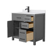 Custom image for Dark Gray with Matte Black Trim / White Cultured Marble / No Mirror