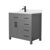 Custom image for Dark Gray with Matte Black Trim / White Cultured Marble / No Mirror