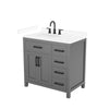 Custom image for Dark Gray with Matte Black Trim / White Cultured Marble / No Mirror