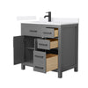 Custom image for Dark Gray with Matte Black Trim / White Quartz / No Mirror