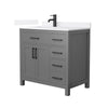 Custom image for Dark Gray with Matte Black Trim / White Quartz / No Mirror