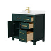Custom image for Green with Brushed Gold Trim / Carrara Cultured Marble / No Mirror