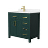 Custom image for Green with Brushed Gold Trim / Carrara Cultured Marble / No Mirror