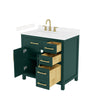 Custom image for Green with Brushed Gold Trim / Carrara Cultured Marble / No Mirror