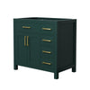 Custom image for Green with Brushed Gold Trim / No Mirror