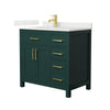 Custom image for Green with Brushed Gold Trim / Giotto Quartz / No Mirror