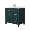 Custom image for Green with Brushed Nickel Trim / Carrara Cultured Marble / No Mirror