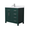 Custom image for Green with Brushed Nickel Trim / White Cultured Marble / No Mirror
