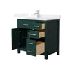 Custom image for Green with Brushed Nickel Trim / White Quartz / No Mirror