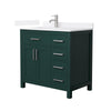 Custom image for Green with Brushed Nickel Trim / White Quartz / No Mirror