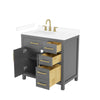 Custom image for Dark Gray with Brushed Gold Trim / White Cultured Marble / No Mirror