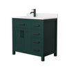 Custom image for Green with Matte Black Trim / Carrara Cultured Marble / No Mirror