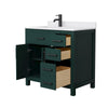 Custom image for Green with Matte Black Trim / White Cultured Marble / No Mirror