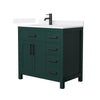 Custom image for Green with Matte Black Trim / White Quartz / No Mirror