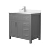 Custom image for Dark Gray with Brushed Nickel Trim / Carrara Cultured Marble / No Mirror