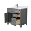 Custom image for Dark Gray with Brushed Nickel Trim / White Cultured Marble / No Mirror