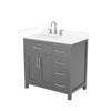 Custom image for Dark Gray with Brushed Nickel Trim / White Cultured Marble / No Mirror
