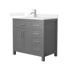 Custom image for Dark Gray with Brushed Nickel Trim / White Quartz / No Mirror