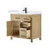 Custom image for Whitewashed Oak with Matte Black Trim / Carrara Cultured Marble / No Mirror