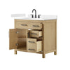 Custom image for Whitewashed Oak with Matte Black Trim / Carrara Cultured Marble / No Mirror