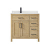 Custom image for Whitewashed Oak with Matte Black Trim / Giotto Quartz / No Mirror