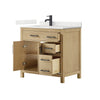 Custom image for Whitewashed Oak with Matte Black Trim / Giotto Quartz / No Mirror