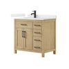 Custom image for Whitewashed Oak with Matte Black Trim / Giotto Quartz / No Mirror