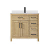 Custom image for Whitewashed Oak with Matte Black Trim / White Cultured Marble / No Mirror
