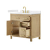 Custom image for Whitewashed Oak with Brushed Gold Trim / Carrara Cultured Marble / No Mirror