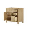Custom image for Whitewashed Oak with Brushed Gold Trim / No Mirror