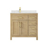 Custom image for Whitewashed Oak with Brushed Gold Trim / Giotto Quartz / No Mirror